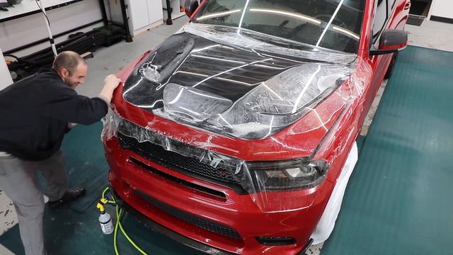 Premium Shield paint protection film install on a Dodge Durango R/T hood смотреть онлайн