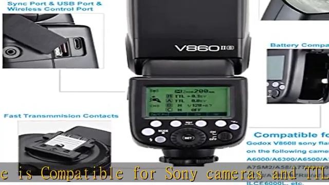 Godox V860II-S Flash for Sony, 2.4G Wireless GN60 TTL 1/8000s HSS Camera Flash Speedlite, with Rech смотреть онлайн