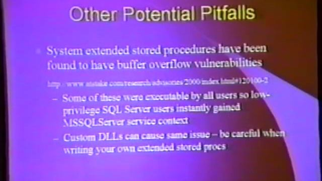 Black Hat Windows 2001 - MS SQL Server Security Overview смотреть онлайн