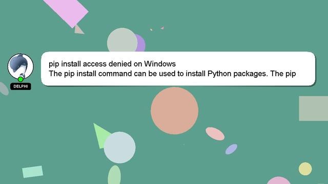 pip install access denied on Windows смотреть онлайн