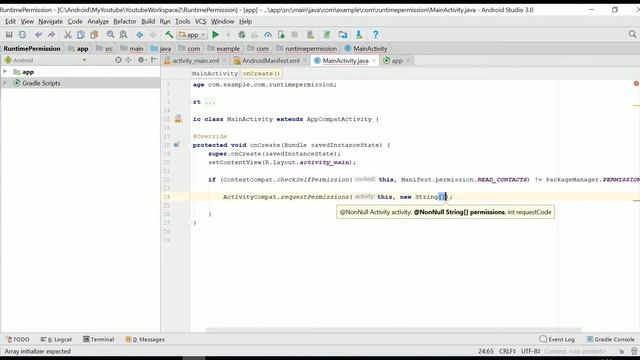 Runtime Permissions in Android 6.0 Marshmallow by Android Tutorial смотреть онлайн