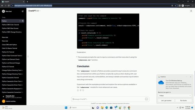 python cmd command execute смотреть онлайн