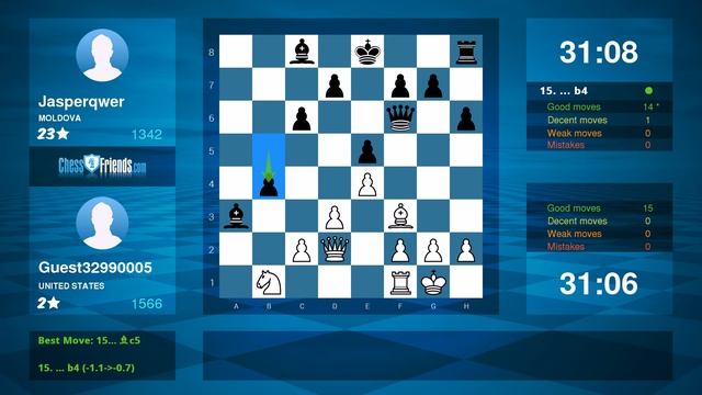 Chess Game Analysis: Guest32990005 - Jasperqwer : 1-0 (By ChessFriends.com) смотреть онлайн
