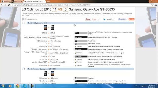 Android 4.2.2 y comparacion SG ACE vs LG L5 смотреть онлайн