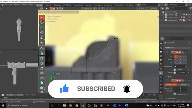 Mac 10 FreeFire - Blender speed modeling - new weapon смотреть онлайн