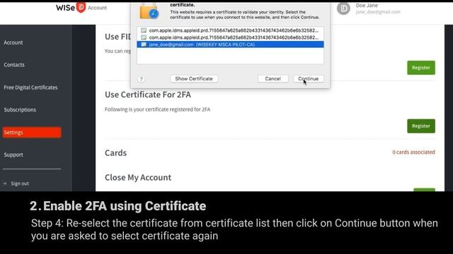 Instructions to import Certificate and enable 2FA with Certificate on MAC OS смотреть онлайн
