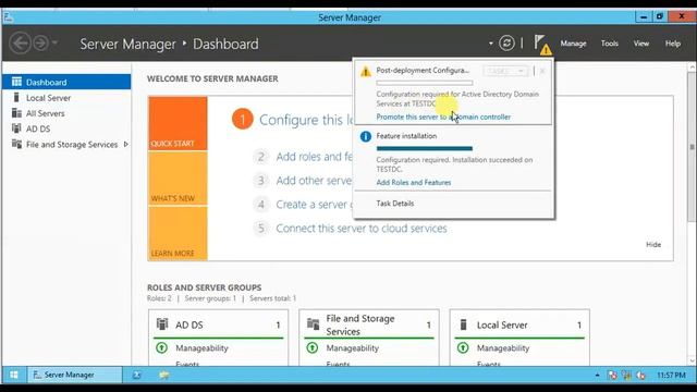 Active Directory Installation on Windows 2012 by ITLearning LAB смотреть онлайн