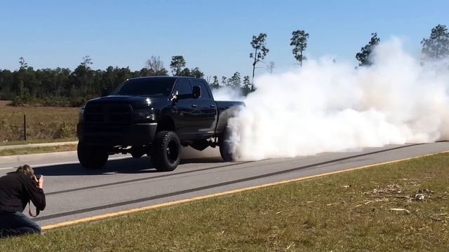 Lifted 2012 Dodge Ram 2500 Cummins 6.7L Tuner + 5inch TBE BURN OUT