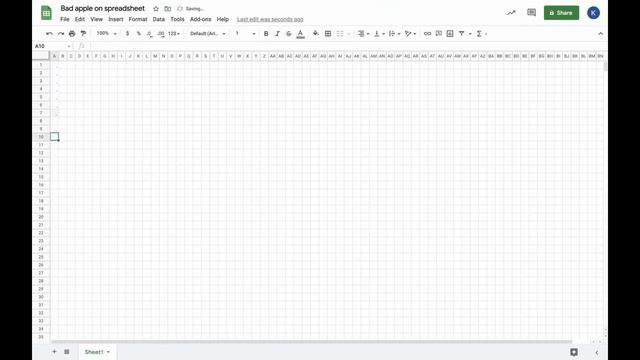 Bad apple on Google sheets смотреть онлайн