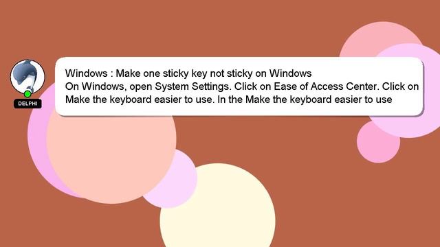 Windows : Make one sticky key not sticky on Windows смотреть онлайн