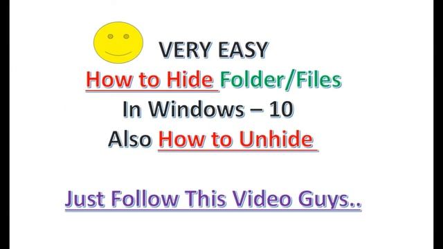 How to Hide Folders And Files In Windows 10 | Hide Folder in Windows 10 смотреть онлайн