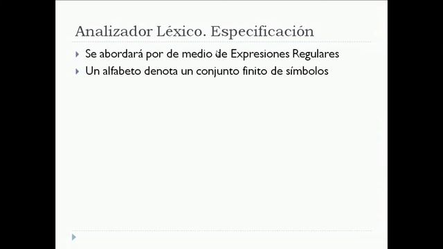 Compiladores. Especificación del analizador léxico смотреть онлайн