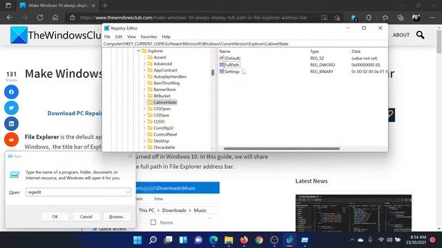 Make Windows 11 always display full path in File Explorer Address Bar смотреть онлайн