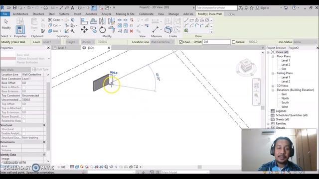 Revit Architecture - Dinding Bata & Dinding Kaca - Tutorial 2 - Brick Wall & Curtain Wall смотреть онлайн
