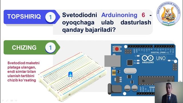 ROBOTOTEXNIKA ASOSLARI.  Mavzu: Arduino Dasturi Yordamida Svetofor Yasashni  O’rganish