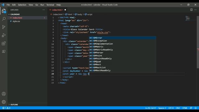 Make Calendar With Html And Css|Part-1 смотреть онлайн