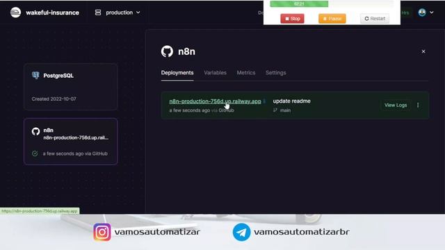 Como instalar o n8n na nuvem, em menos de três minutos, usando Railway смотреть онлайн