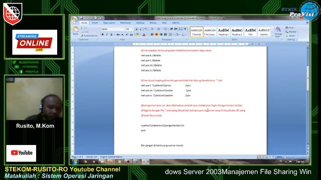 Management Pada Windows Server 2003 Kuliah Online Stekom Semarang Kelas Pagi 4 смотреть онлайн