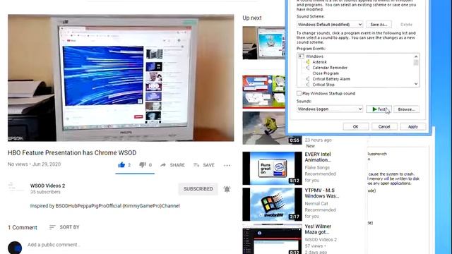 WSOD Videos 2 vs Windows 8 Logon Sound has BSOD смотреть онлайн