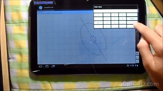 AutoQ3D CAD For Android Running On A Tablet