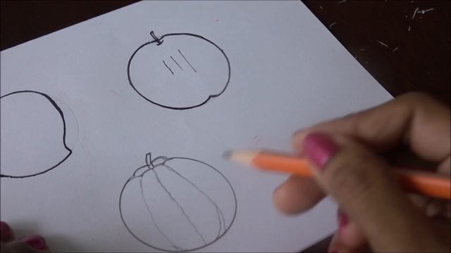 How To Draw An Apple,Mango,& Pumpkin From Circles ~ Fruits Drawing & Coloring For Kids ~ Easy Steps смотреть онлайн