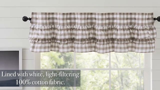 Annie Buffalo Portabella Check Ruffled Window & Bath Curtains - For Rustic Vintage Farmhouse Window смотреть онлайн