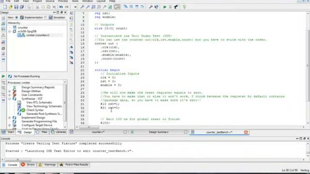 4 bit verilog counter using Xilinx 12.1 смотреть онлайн