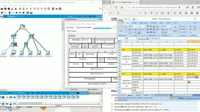 5.3.1.3 Packet Tracer - Identify MAC and IP Addresses смотреть онлайн