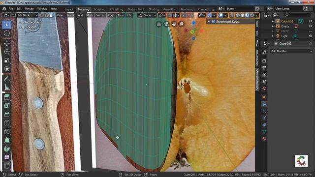 Make the apple segments apple in blender part 5 tutorial смотреть онлайн