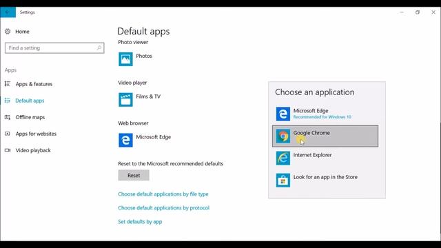 Set Chrome as default browser in Windows 10 in 10 sec смотреть онлайн