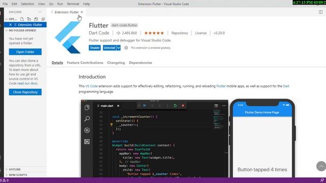 Flutter 2.0 Tutorials Part 6: Install Step by Step - Using Visual Studio Code as Editor (Step 5) смотреть онлайн