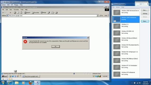 Windows 2000 Professional (SP4) in Microsoft Virtual PC 2007 смотреть онлайн
