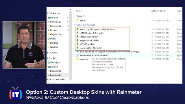 Cool Customizations in Windows 10 (custom taskbar and desktop skins) смотреть онлайн