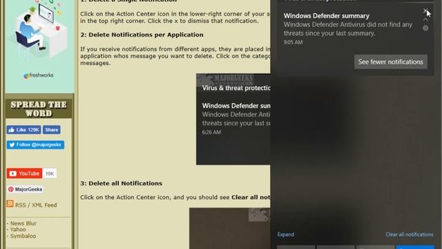 How to Delete Old Notifications in Action Center on Windows 10 смотреть онлайн