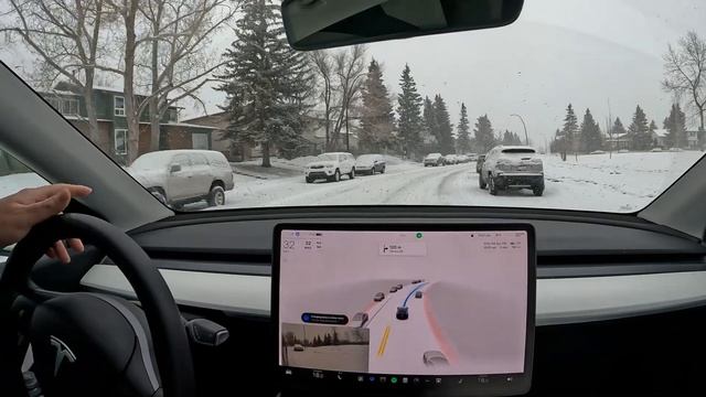 Tesla Full Self-Driving 2 Inch snow | FSD Beta 10.69.25.1 смотреть онлайн