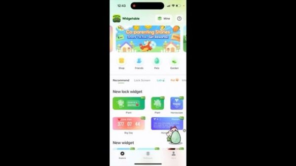 Widgetable app “We updated account system” - how to create an account?
