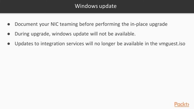 Getting started Win Server 2016 Hyper-V : Perform In-place Upgrade | packtpub.com смотреть онлайн