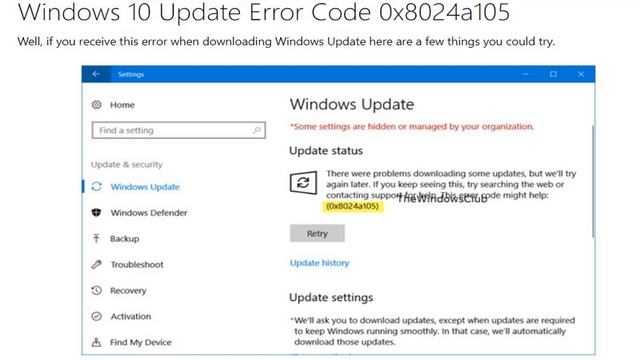 Fix Windows 10 Update Error Code 0x8024a105 смотреть онлайн