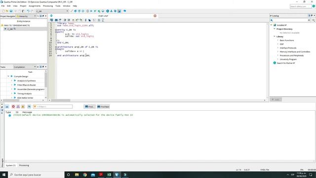 DE10 LITE | Compuerta OR | VHDL | FPGA смотреть онлайн