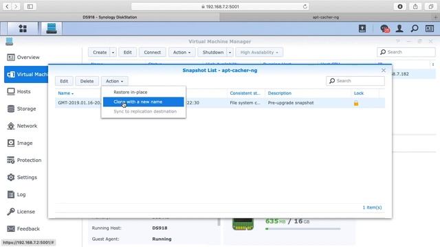 Synology Virtual Machine Manager Snapshot How-to смотреть онлайн