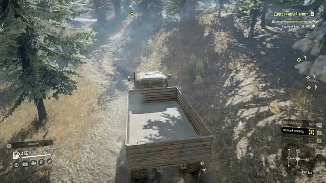 SnowRunner. Юкон. Подтопленные предгорья. Поручение "Деревянный мост" смотреть онлайн