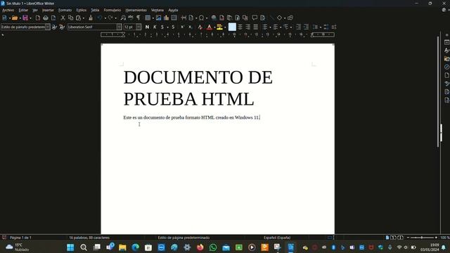 Como crear documento HTML en Libre Office Windows 11 смотреть онлайн