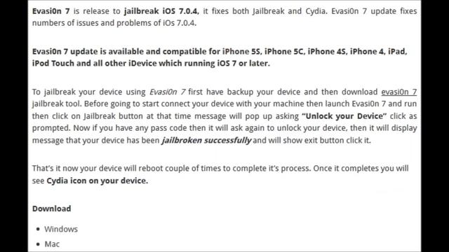 Download Evasi0n 7 to Jailbreak iOS 7 0 4 смотреть онлайн