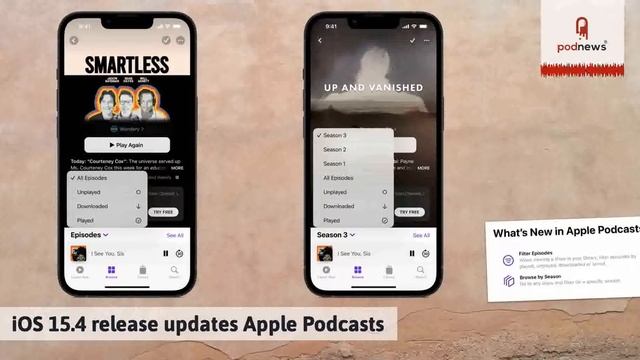 iOS 15.4 release updates Apple Podcasts смотреть онлайн
