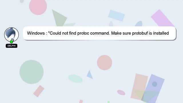 Windows : "Could not find protoc command. Make sure protobuf is installed and your PATH environment смотреть онлайн