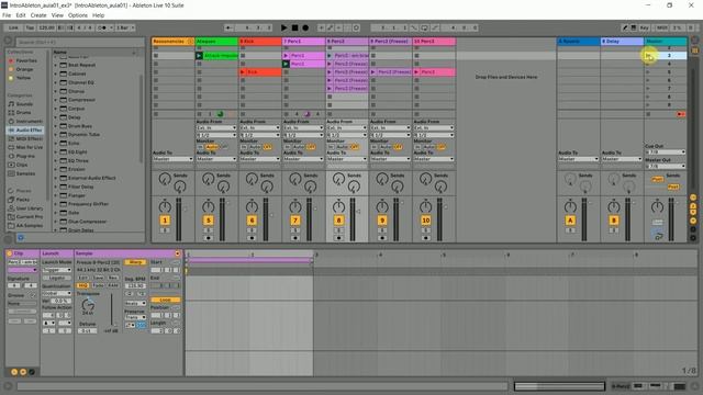 Intro ao Ableton Live 10 - Aula 1.6 - Organização formal na tela de cenas смотреть онлайн