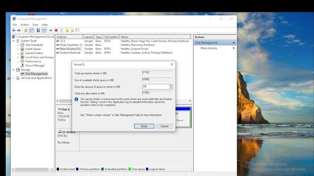 Window C Se D,E Partition Banane ka tarika !! how to create D,E partition from window C #windows10 смотреть онлайн