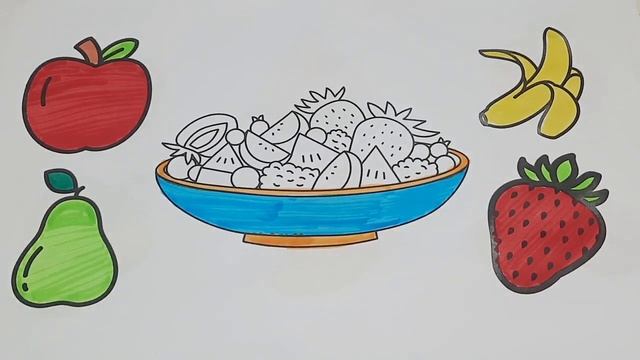 Learn FRUITS , Painting and Colouring for Kids & Toddlers #apple #banana #pear #strawberry#abcdsong смотреть онлайн