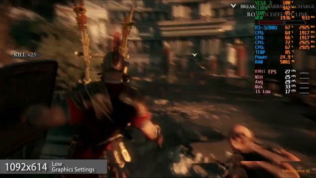 Ryse: Son of Rome | AMD Ryzen 3 3200U Vega 3 | Gameplay Benchmark смотреть онлайн
