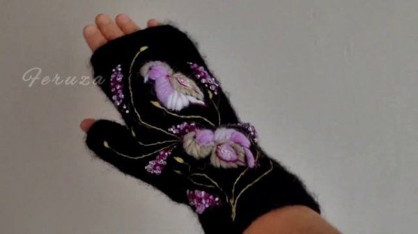Красивые МИТИНКИ с вышивкой Ручная работа #варежки #ручнаяработа #аксессуары